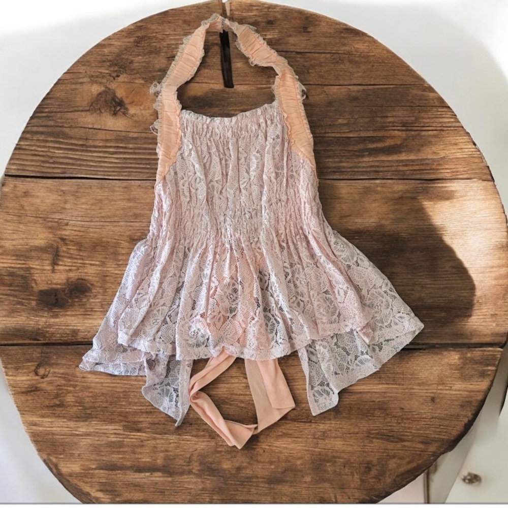 POL Lace Apron Halter Top NWOT